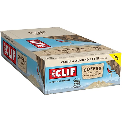 Clif Bar Coffee Collection Vanilla Almond Latte, 2.4 Oz., 12/Box