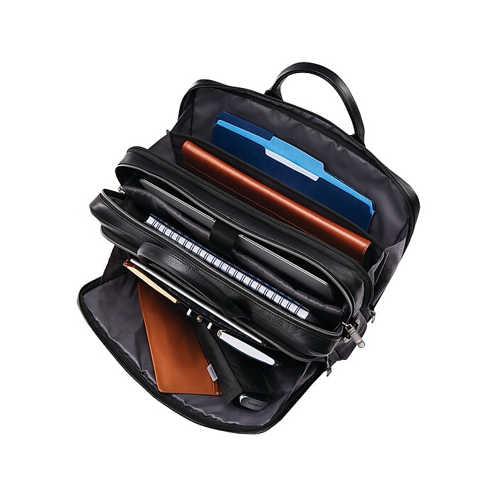 Made in USA サムソナイト ヴィンテージバッグ Samsonite Classic Leather Top Loading Briefcase, Black (126039