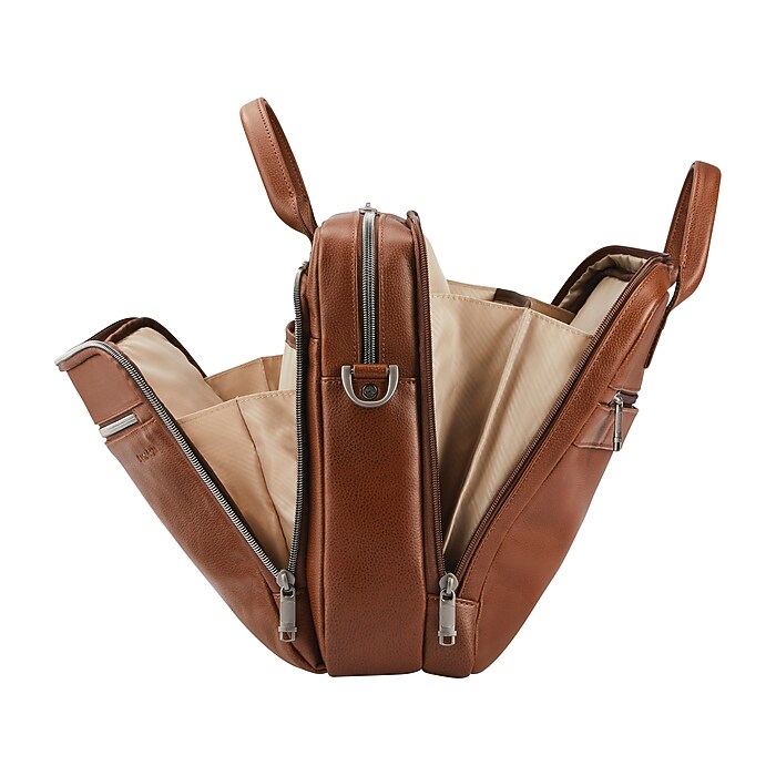 Samsonite Classic Leather Top Loading Briefcase, Cognac (126039