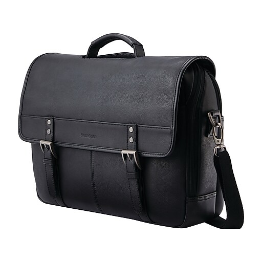 Samsonite Classic Leather Pocket Briefcase, Black (1260401041) Staples