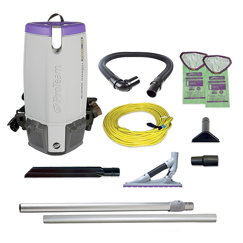 ProTeam Super Coach Pro 10 Backpack Vacuum, Purple/Gray (107536) image 1
