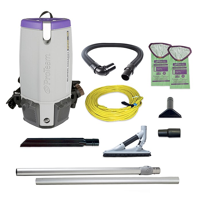 ProTeam Super Coach Pro 10 Backpack Vacuum, Gray/Purple (107537