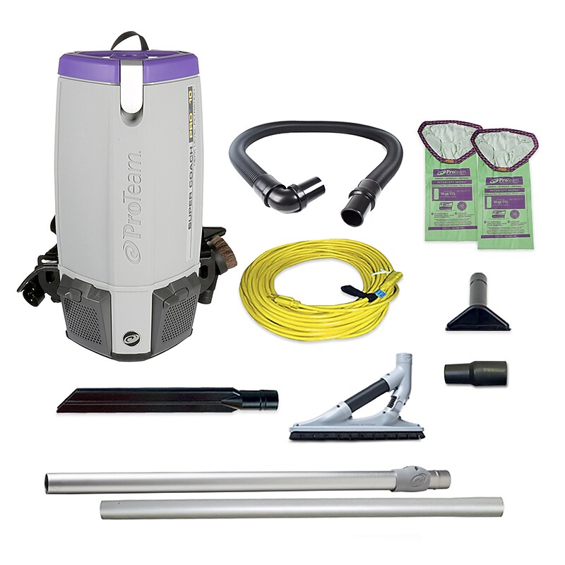 ProTeam Super Coach Pro 10 Backpack Vacuum, Gray/Purple (107537) image 1