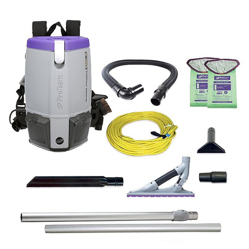 ProTeam Super Coach Pro 6 Backpack Vacuum, Gray/Purple (107533) image 1