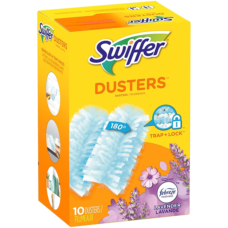 Swiffer Dusters Multi-Surface Synthetic Fiber Refills, Febreze Lavender Scent, Blue, 10/Pack (16697) image 1