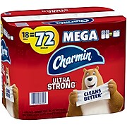 Charmin Ultra Strong Mega 2-Ply Toilet Paper, White, 286 Sheets, 18 Rolls/Pack (52084)