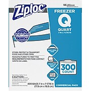 Ziploc Freezer Bags, Quart, 300 Bags/Carton (696187)