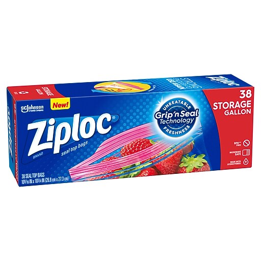 Ziploc Storage Bags, Gallon, 38/Box (314470) at Staples