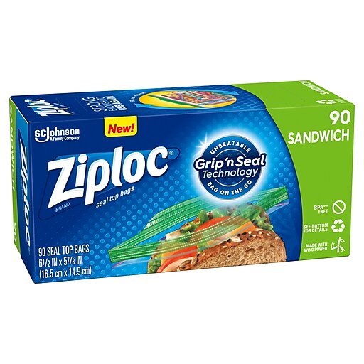  Ziploc Sandwich Bags, X-Large, 30-Count(Pack of 3