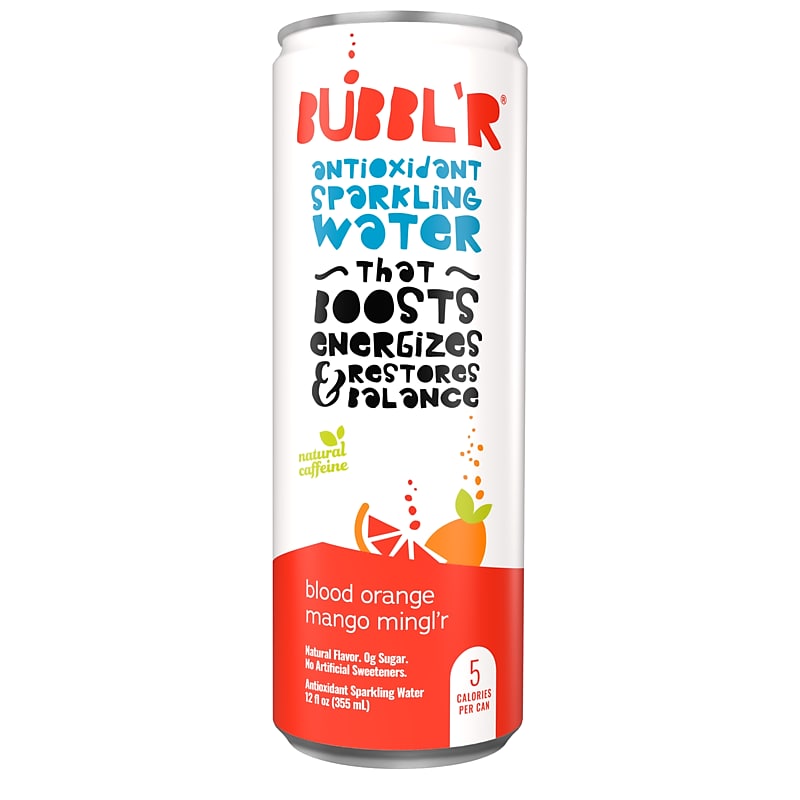 Bubbl'r Antioxidant Sparkling Water, Blood Orange Mango Mingl'r, 12 oz. Can, 12/Pack (WIC39919) image 1