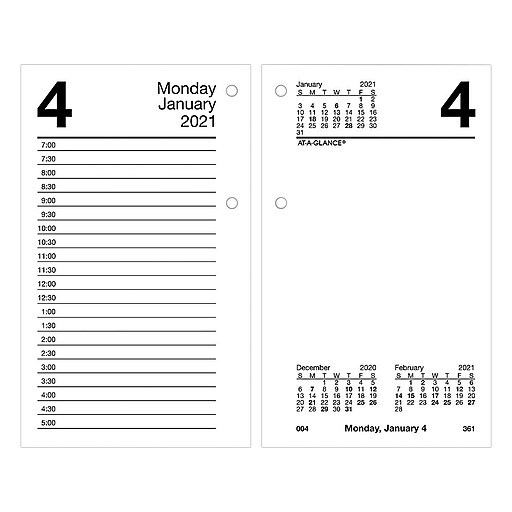 2021 at a glance 6 x 3 5 desk calendar refill recycled white e717r 50 21 at staples