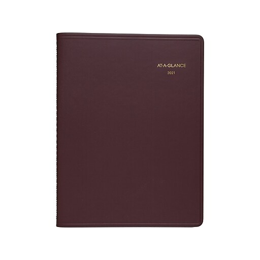 2021 AT-A-GLANCE 6.88" x 8.75" Planner, Burgundy (70-120 ...