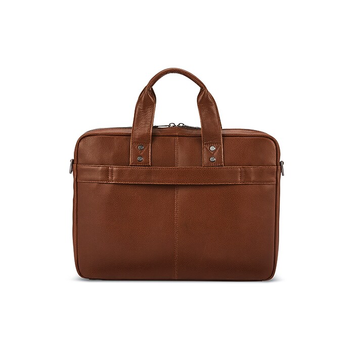 Samsonite Leather Briefcase, Laptop Compatible, Cognac (126038
