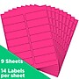 JAM Paper Address Labels, 1 1/3" x 4", Neon Pink, 14 Labels/Sheet, 9 Sheets/Pack (359329612)~#|#~sp87119566_sc7