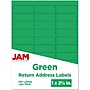 JAM Paper Laser/Inkjet Mailing Address Label, 1" x 2 5/8", Green, 30 Labels/Sheet, 4 Sheets/Pack (302725772)~#|#~sp87119622_sc7