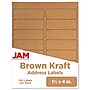 JAM Paper Address Labels, 1 1/3" x 4" , Brown Kraft, 14 Labels/Sheet, 9 Sheets/Pack (359330336)~#|#~sp87119628_sc7