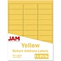 JAM Paper Laser/Inkjet Mailing Address Label, 1" x 2 5/8", Yellow, 30 Labels/Sheet, 4 Sheets/Pack (302725801)~#|#~sp87119629_sc7