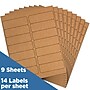 JAM Paper Address Labels, 1 1/3" x 4" , Brown Kraft, 14 Labels/Sheet, 9 Sheets/Pack (359330336)~#|#~sp87119634_sc7