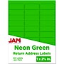 JAM Paper Laser/Inkjet Address Labels, 1" x 2 5/8", Neon Green, 30 Labels/Sheet, 4 Sheets/Pack (3543284)~#|#~sp87119644_sc7