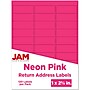 JAM Paper Laser/Inkjet Address Labels, 1 x 2 5/8, Neon Pink, 30 Labels/Sheet, 4 Sheets/Pack (354328011)~#|#~sp87119647_sc7