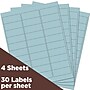 JAM Paper Laser/Inkjet Address Label, 1" x 2 5/8", Baby Blue, 30 Labels/Sheet, 4 Sheets/Pack (4052894)~#|#~sp87119652_sc7