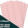 JAM Paper Laser/Inkjet Address Label, 1" x 2 5/8", Baby Pink, 30 Labels/Sheet, 4 Sheets/Pack (4052895)~#|#~sp87119659_sc7