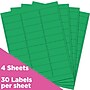 JAM Paper Laser/Inkjet Mailing Address Label, 1" x 2 5/8", Green, 30 Labels/Sheet, 4 Sheets/Pack (302725772)~#|#~sp87119783_sc7