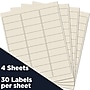 JAM Paper Address Labels, 1 x 2 5/8, Ivory, 30 Labels/Sheet, 4 Sheets/Pack (17966071)~#|#~sp87119784_sc7