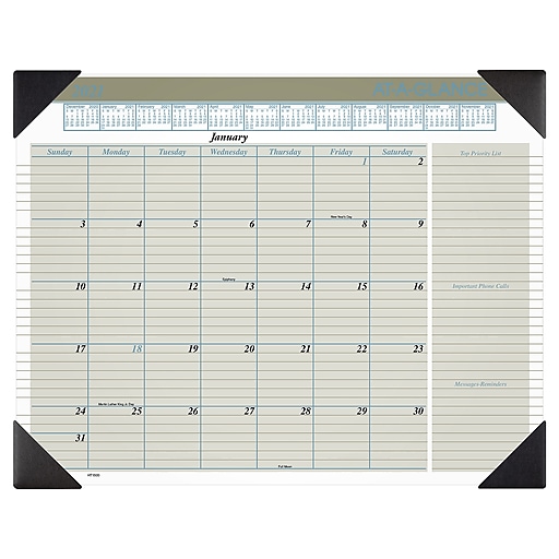 2021 AT-A-GLANCE 17" x 21.75" Desk Pad Calendar, Executive ...