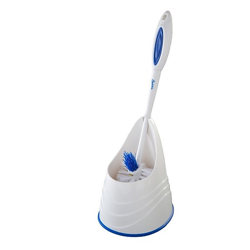 Quickie Plastic Toilet Brush with Caddy, Multicolor (2055463) Staples