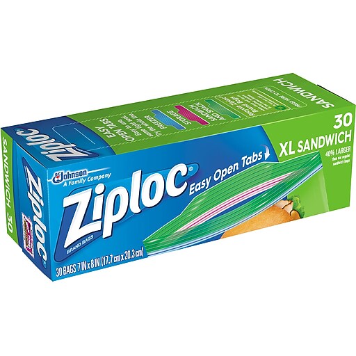 Ziploc Sandwich Bags, 8", 30/Pack (315880) Staples
