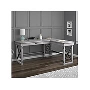 Ameriwood Wildwood 67" MDF L-Shaped Desk with Lift Top, Rustic White (9552296COM)
