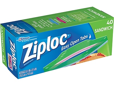 Ziploc Seal Top Bags, Sandwich - 40 bags