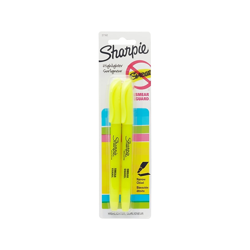 Sharpie Accent Stick Highlighter, Chisel Tip, Yellow, 2/Pack (27162) image 1