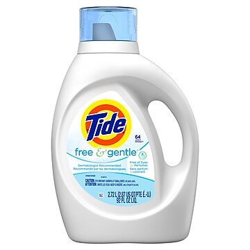 Tide Free & Gentle Liquid Laundry Detergent, 64 loads 92 fl oz. (13890)