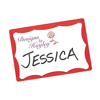 Avery Sticker Name Badge Labels, 2-1/3" x 3-3/8", White w/ Red Border, 100/Pack (5143)
