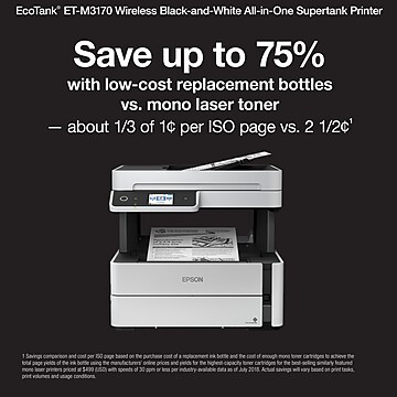 Epson EcoTank® ET-M3170 Wireless Monochrome All-in-One SuperTank Printer