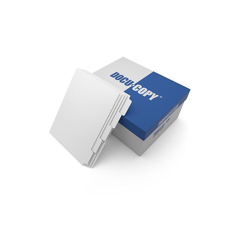 DocuCopy Reverse Collated Blank Paper Dividers, 5-Tab, White, 1,250/Case (1001) image 1