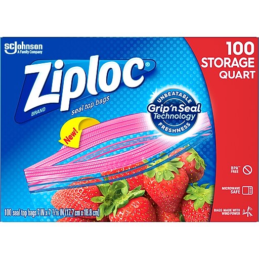 Shop Staples for Ziploc Medium Storage Bags, 1 Qt., 100/Box (316962)