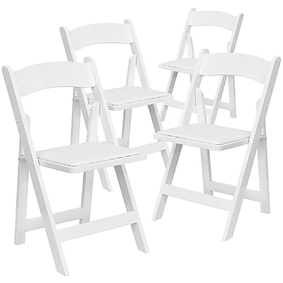 Flash Furniture HERCULES Wood Armless Folding Chair, White, 4/Pack Simolary simolary.com