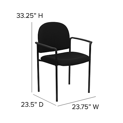 Embroidered Comfort Fabric Stackable Steel Side Reception Chair with Arms - Thumbnail 4