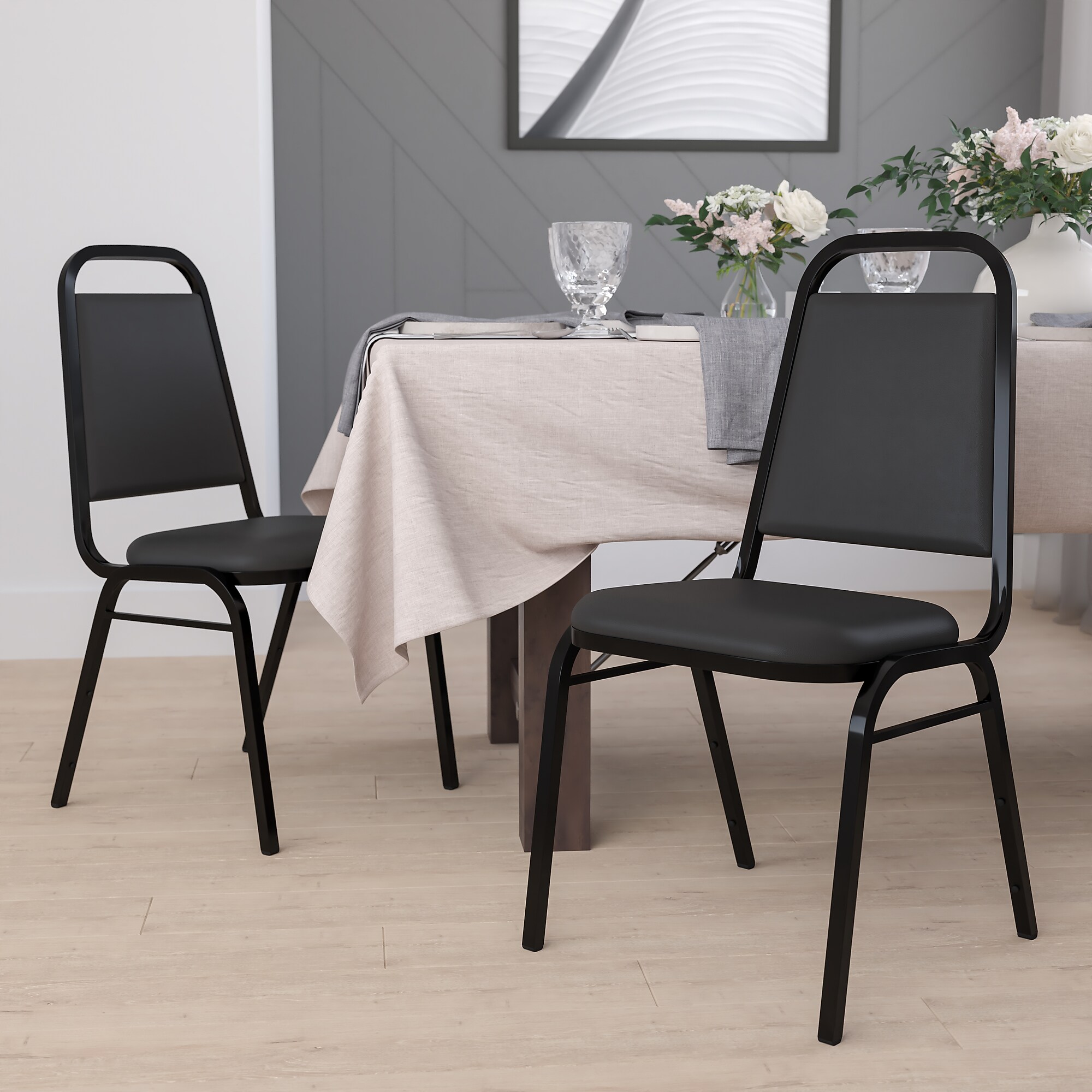 Flash Furniture HERCULES Series Vinyl Banquet Stacking Chair, Black, 4 Pack (4FDBHF2BKVYL) Sansujyuku sansujyuku.com