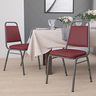 Flash Furniture HERCULES™ 18"H Vinyl Trapezoidal Back Banquet Chair, Burgundy, 4/Pack (4FDBHF2VYVYL)