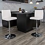 Flash Furniture Contemporary Vinyl Adjustable Height Barstool with Back, White, 2-Pieces (2CH92066WHGG)~#|#~sp88964744_sc7