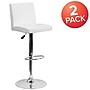 Flash Furniture Contemporary Vinyl Adjustable Height Barstool with Back, White, 2-Pieces (2CH92066WHGG)~#|#~sp88964815_sc7