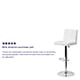 Flash Furniture Contemporary Vinyl Adjustable Height Barstool with Back, White, 2-Pieces (2CH92066WHGG)~#|#~sp88964817_sc7