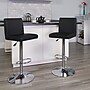 Flash Furniture Contemporary Vinyl Adjustable Height Barstool with Back, Black, 2-Pieces (2CH92066BKGG)~#|#~sp88964824_sc7