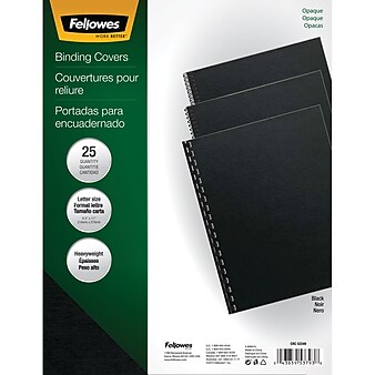 Fellowes Futura Presentation Covers, 8.5"W x 11"H, Black, 25 Pack (5224901)
