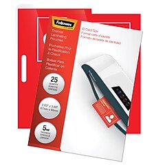 Fellowes Thermal Laminating Pouches, ID Tag, 5 Mil, 25/Pack (52007