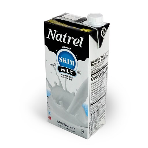 Natrel Skim Milk, 32 Oz., 12/Carton (PAU93047) at Staples